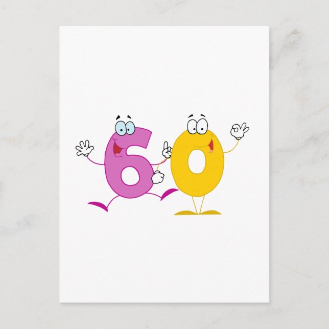 Glückszahl 60 postkarte (Vorderseite)