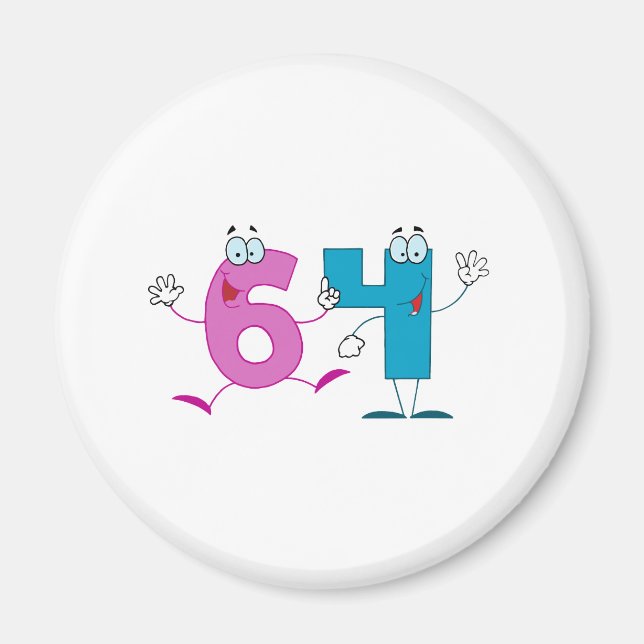 Glückszahl 64 magnet (Vorne)