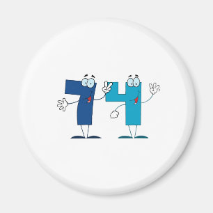 Glückszahl 74 magnet