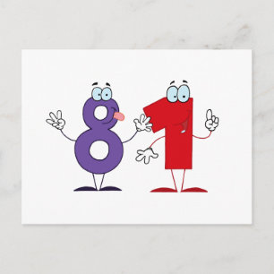 Glückszahl 81 postkarte