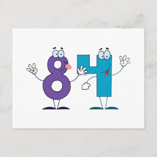 Glückszahl 84 postkarte