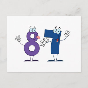 Glückszahl 87 postkarte