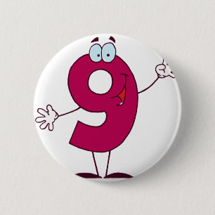 Glückszahl 9 button