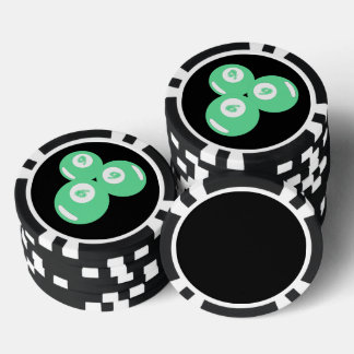 Glückszahl 9 Türkise Bälle Pokerchips