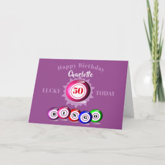 Glückszahl Bingo Geburtstagkarte Karte