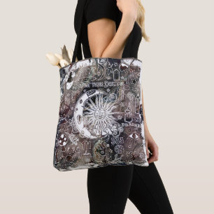 Glückszahlen-Manifestations-Magie-Galaxie-Grunge Tasche