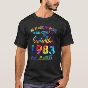 Glückwunsch 38. Geburtstag Vintag September 1983 3 T-Shirt
