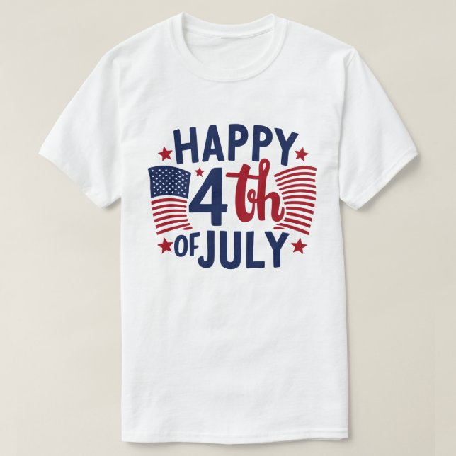 Glückwunsch 4. Juli American Flag Patriotic T-Shirt (Design vorne)
