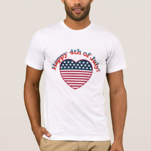 Glückwunsch 4. Juli American Heart Shaped Flag T-Shirt