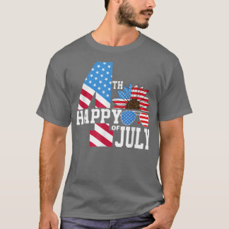 Glückwunsch 4. Juli American Sunflower Glasse T-Shirt