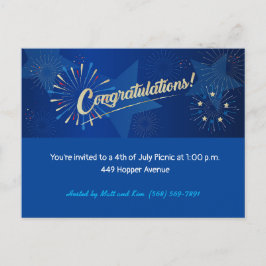 Glückwunsch 4. Juli American USA Flag Gratulation Postkarte