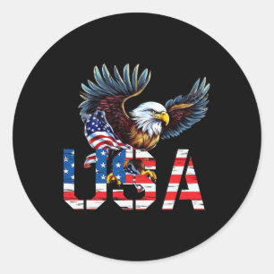 Glückwunsch 4. Juli Amerika Flag Patriotic Eagle U Runder Aufkleber