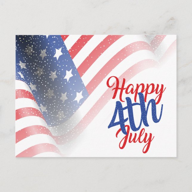 Glückwunsch 4. Juli Amerikanische Flagge Postkarte (Vorderseite)