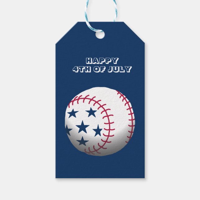 Glückwunsch 4. Juli Baseball Geschenkanhänger (Vorderseite)