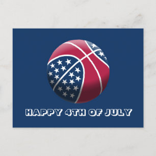 Glückwunsch 4. Juli Basketball Feiertagspostkarte