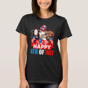Glückwunsch 4. Juli dreiteilige amerikanische Fahn T-Shirt