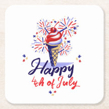 Glückwunsch 4. Juli Eiscreme Feuerwerk Sommerliche