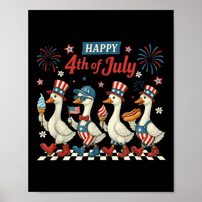 Glückwunsch 4. Juli Enten Unabhängigkeitstag Ameri Poster (Vorne)