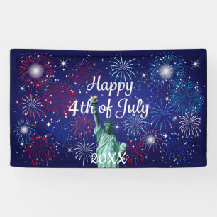 Glückwunsch 4. Juli Feuerwerk Banner