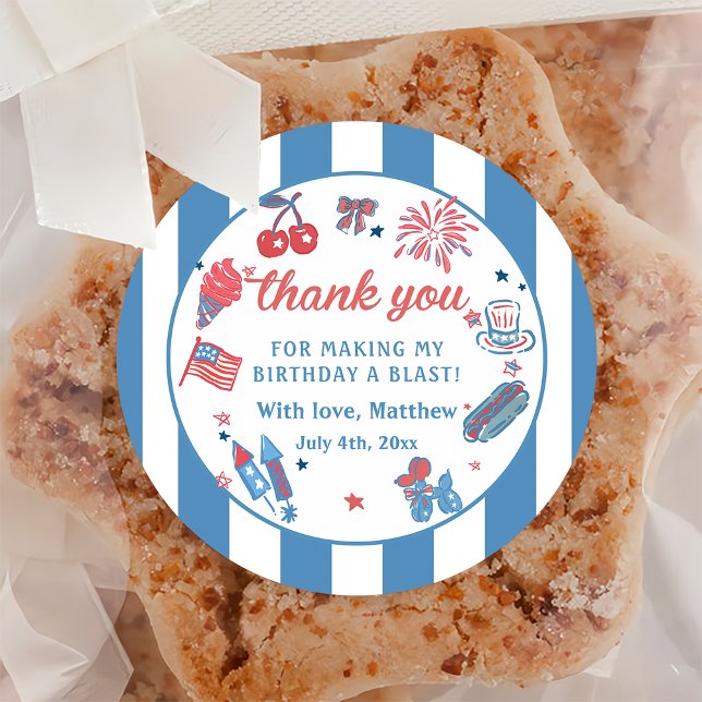 Glückwunsch 4. Juli Fireworks GRILLEN Party Sticke Runder Aufkleber (Von Creator hochgeladen)