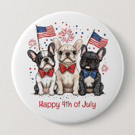 Glückwunsch 4. Juli Französischer Bulldogs Button