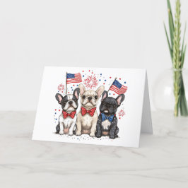 Glückwunsch 4. Juli Französischer Bulldogs Feiertagskarte