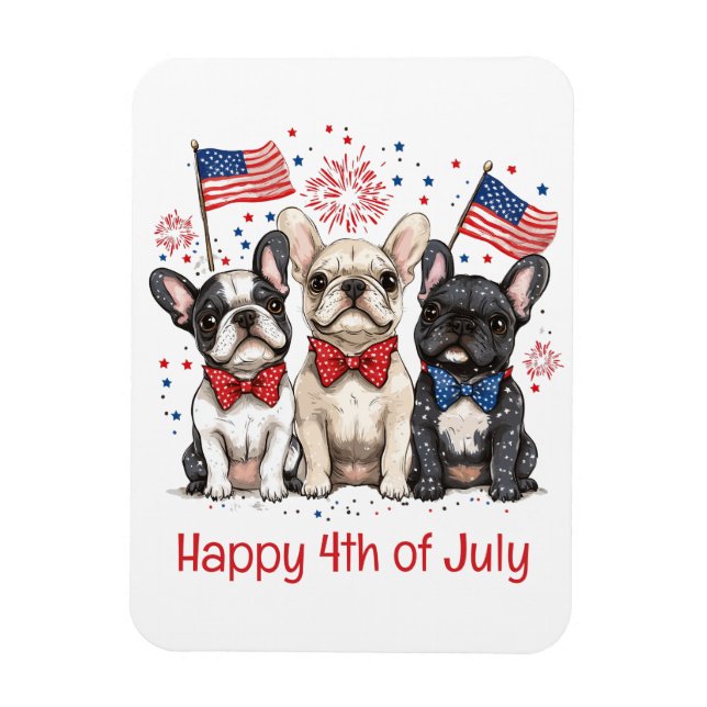 Glückwunsch 4. Juli Französischer Bulldogs Magnet (Vertikal)