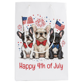 Glückwunsch 4. Juli Französischer Bulldogs Mittlere Geschenktüte
