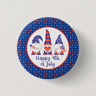 Glückwunsch 4. Juli Gnomes Red White Blue Button