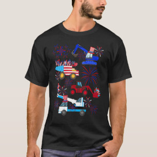 Glückwunsch 4. Juli Kranwagen Bau Kleinkind T-Shirt