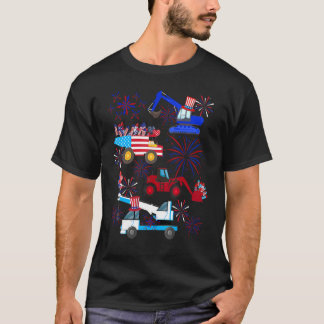 Glückwunsch 4. Juli Kranwagen Bau Kleinkind T-Shirt