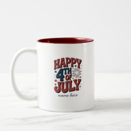 Glückwunsch 4. Juli kühne Patriotische Kaffee-Tass Zweifarbige Tasse
