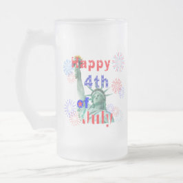 Glückwunsch 4. Juli Mattglas Bierglas