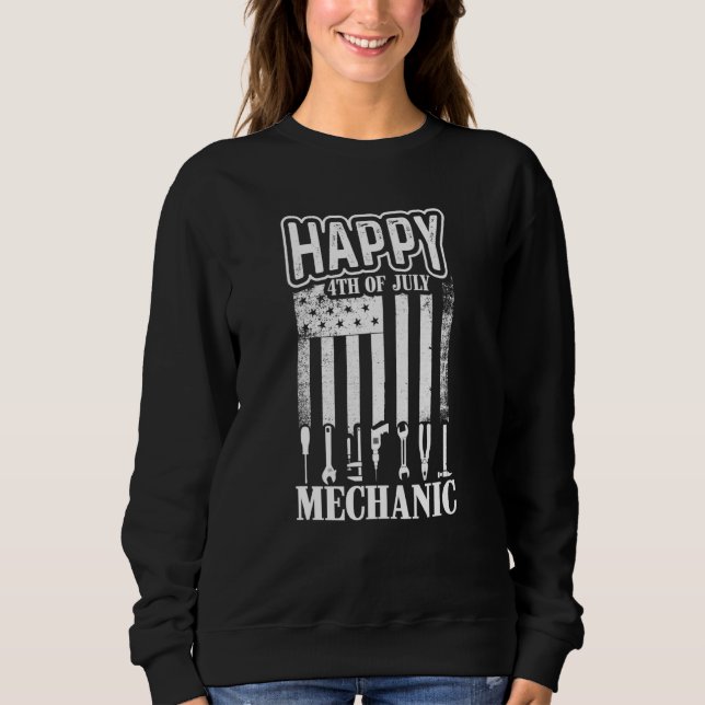 Glückwunsch 4. Juli Mechanische Gestaltung US-Flag Sweatshirt (Vorderseite)