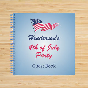 Glückwunsch 4. Juli mit amerikanischem Gästebuch Notizbuch