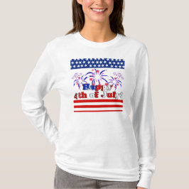 Glückwunsch 4. Juli mit Feuerwerk T-Shirt