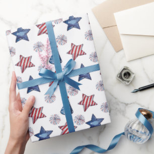 Glückwunsch 4. Juli Niedliches Party Muster Geschenkpapier