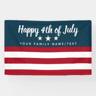 Glückwunsch 4. Juli Party Patriotic Personalisiert Banner