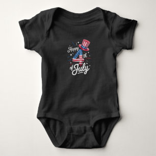 Glückwunsch 4. Juli Patriotic American Flag USA Baby Strampler