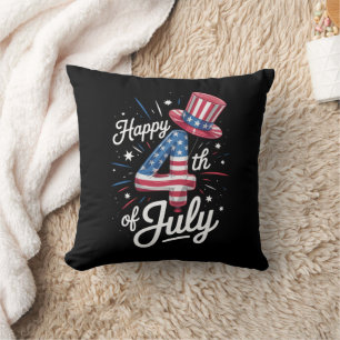 Glückwunsch 4. Juli Patriotic American Flag USA Kissen