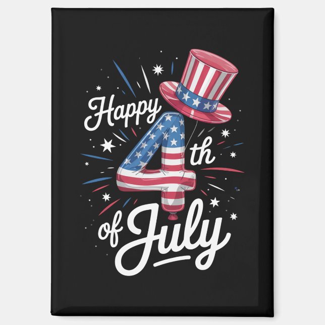 Glückwunsch 4. Juli Patriotic American Flag USA Magnet (Vorderseite)