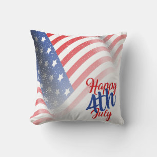 Glückwunsch 4. Juli Patriotische amerikanische Fla Kissen