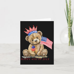Glückwunsch 4. Juli Patriotische Niedliche Bärenfr Karte