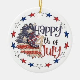 Glückwunsch 4. Juli Personalisiertes Foto Keramik Ornament