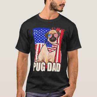 Glückwunsch 4. Juli Pride American Flag Mops Vater T-Shirt