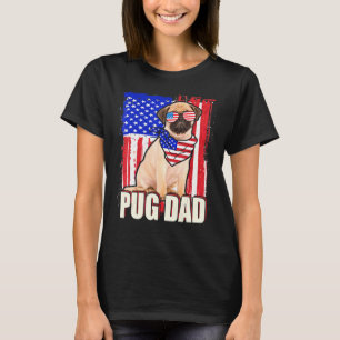 Glückwunsch 4. Juli Pride American Flag Mops Vater T-Shirt