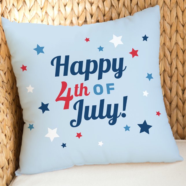 Glückwunsch 4. Juli Red White und Blue Patriotic Kissen (Von Creator hochgeladen)