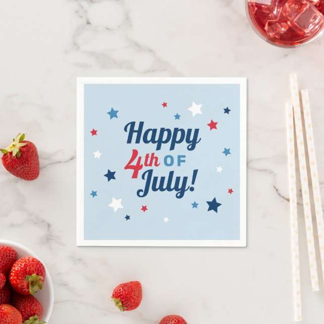 Glückwunsch 4. Juli Red White und Blue Patriotic Serviette (Beispiel)