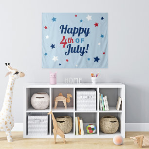 Glückwunsch 4. Juli Red White und Blue Patriotic Wandteppich