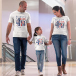 Glückwunsch 4. Juli Rot Weiß und Blau T-Shirt<br><div class="desc">Am 4. Juli 2010 fand in einem modernen Text-Design in rot,  weiß und blau patriotisches Design statt.</div>